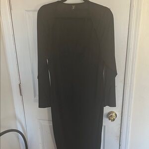 SHEIN Elegant Black Cutout Long Sleeve Dress